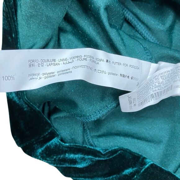 ZARA Green Velvet‎ Rhinestone Mini Party Dress - Picture 11 of 13